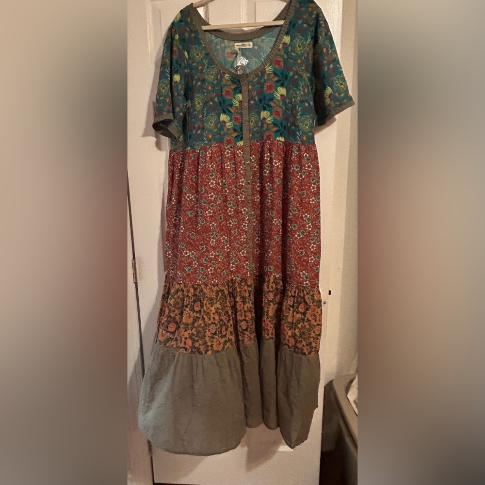 NATURAL LIFE dress w heart buttons NWT SZ XL